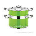2 layers colorful stainless steel steamer/double boiler